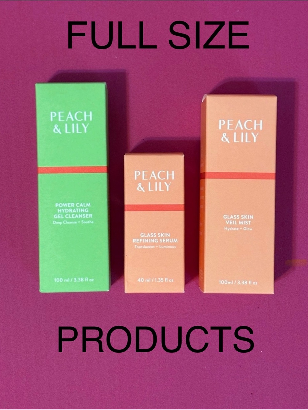 🍑Peach & Lily FULL SIZE Skincare Set with 6 Piece Gift- Korean Glass Skin